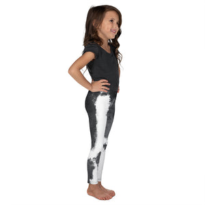 "Abstract Woman Black and White with Red Hearts" Kids Leggings