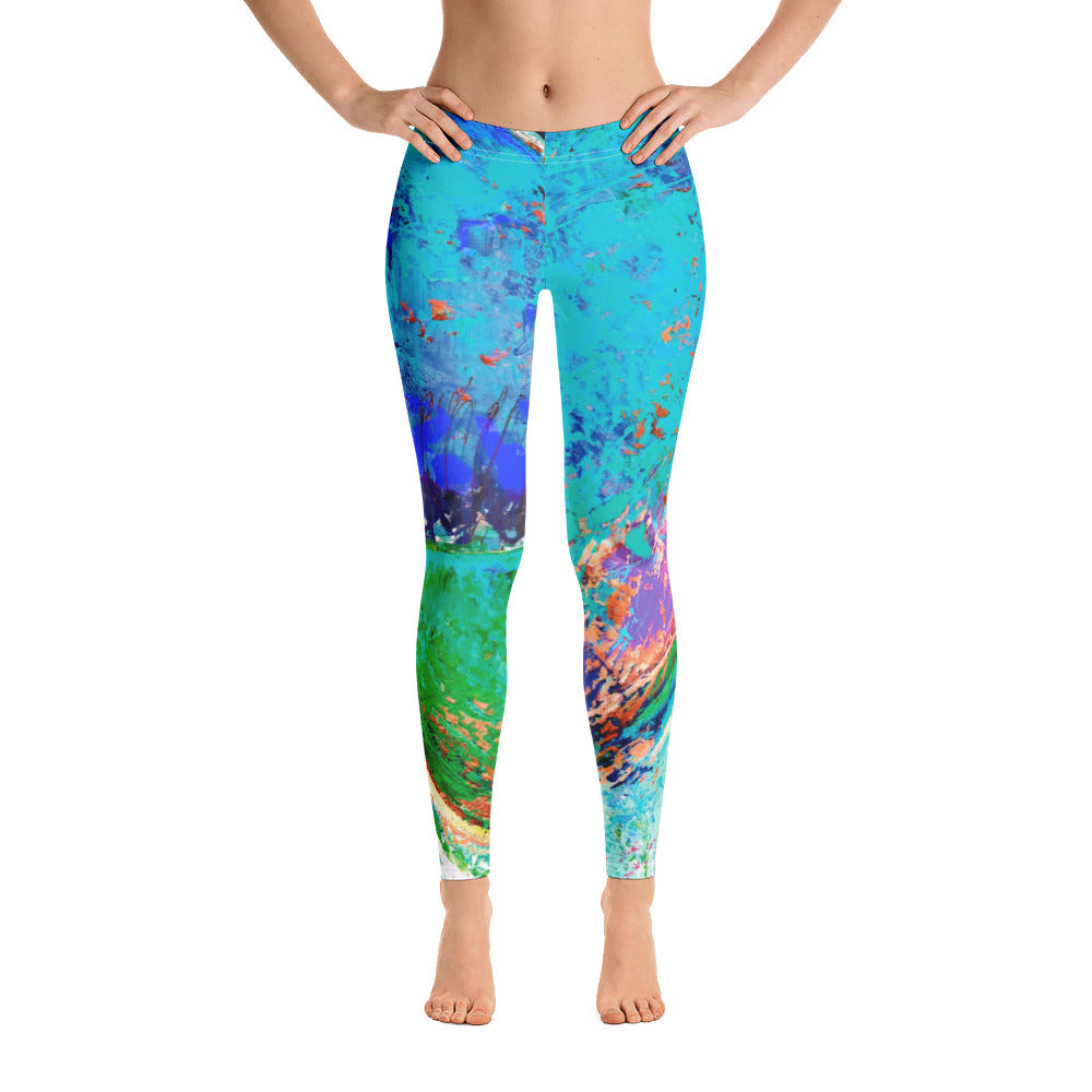 Coral Hearts | Women's Fine Art Regular-Waist Leggings