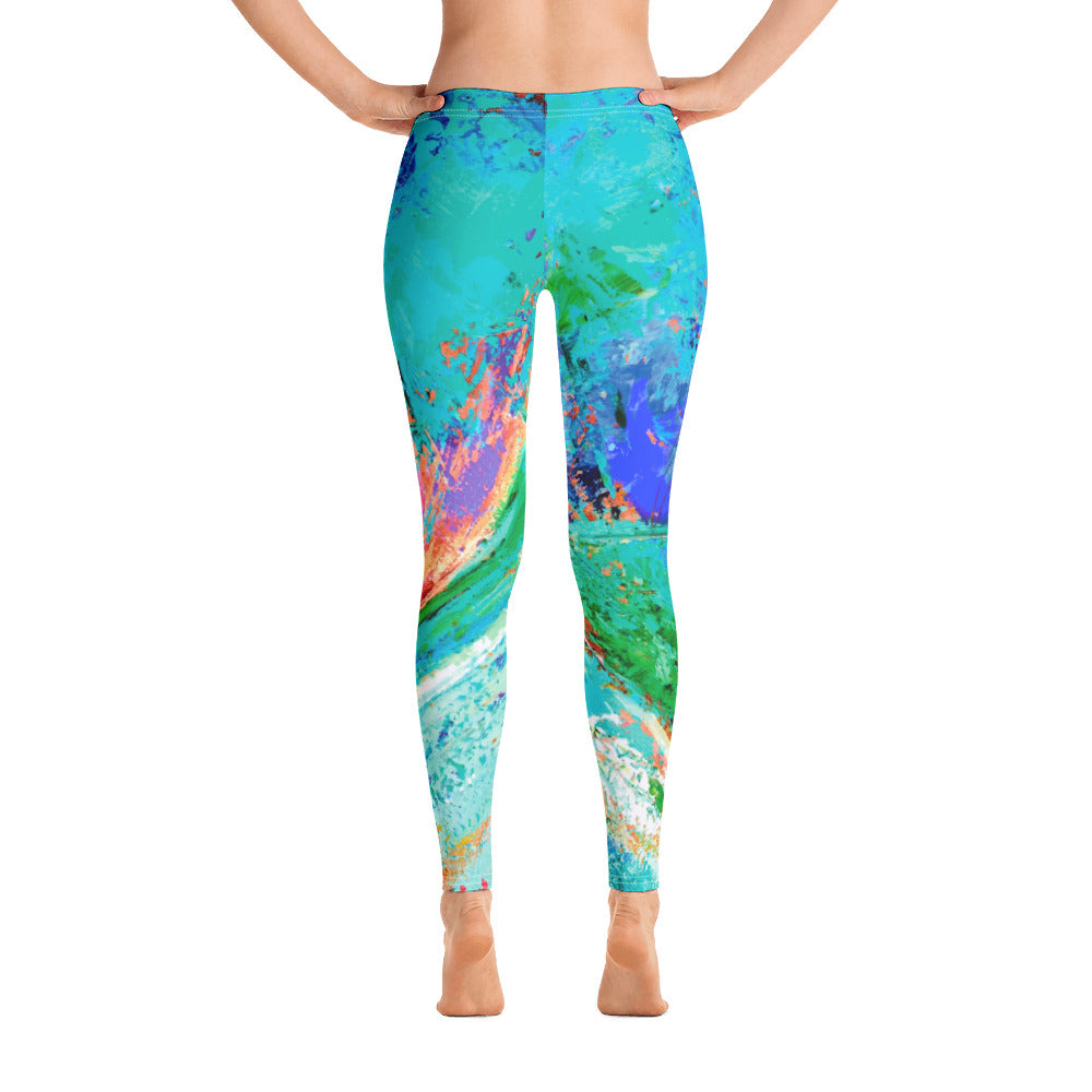 Coral Hearts | Women's Fine Art Regular-Waist Leggings