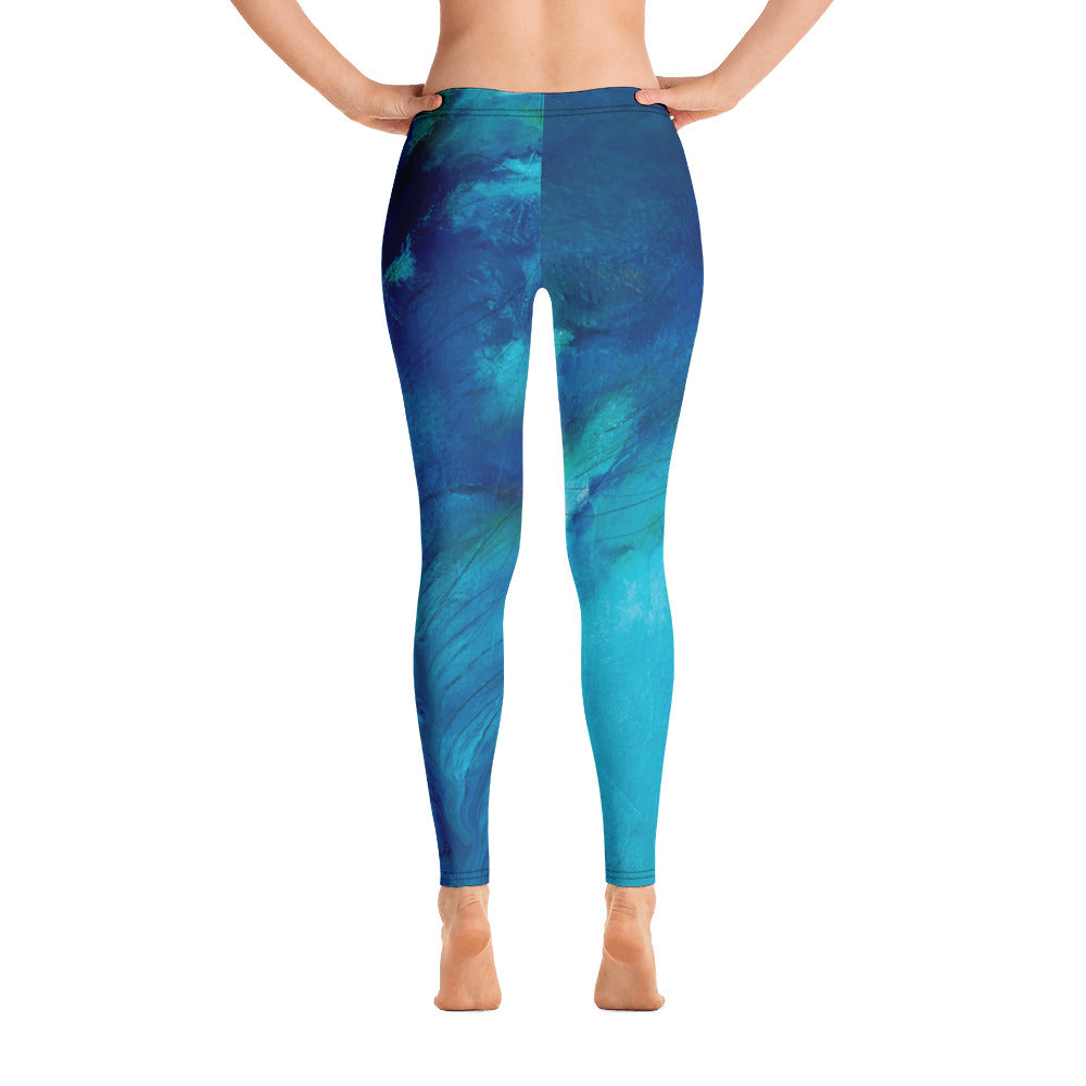 Blue Feather | Women's Fine Art Regular-Waist Leggings
