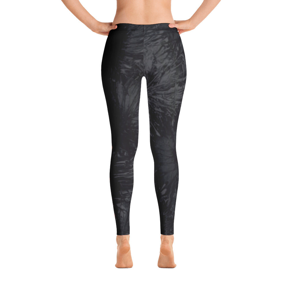 Black Splatter with Hearts | Women's Fine Art Regular-Waist Leggings