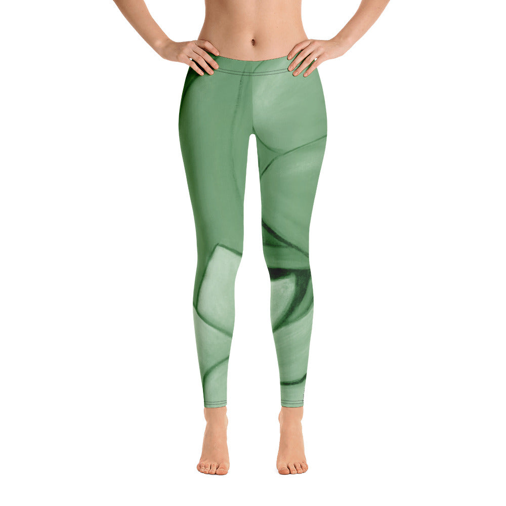 Flower Abstract | Women's Fine Art Regular-Waist Leggings