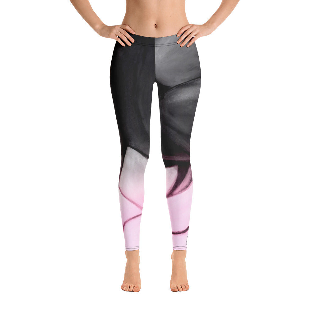 Flower Abstract | Women's Fine Art Regular-Waist Leggings