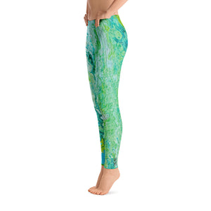 Fluid Greens - Spring Edition | Women's Fine Art Regular-Waist Leggings