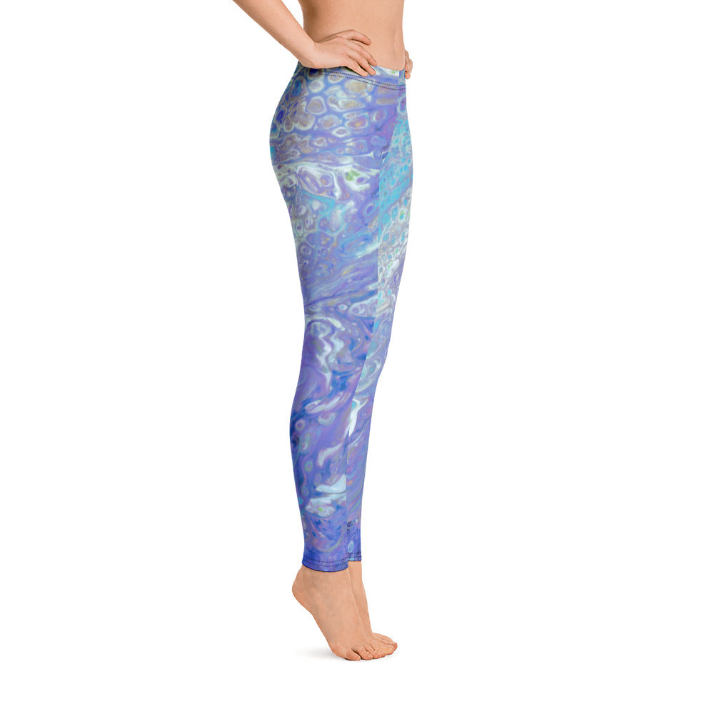 Fluid Peacock | Women's Fine Art Regular-Waist Leggings