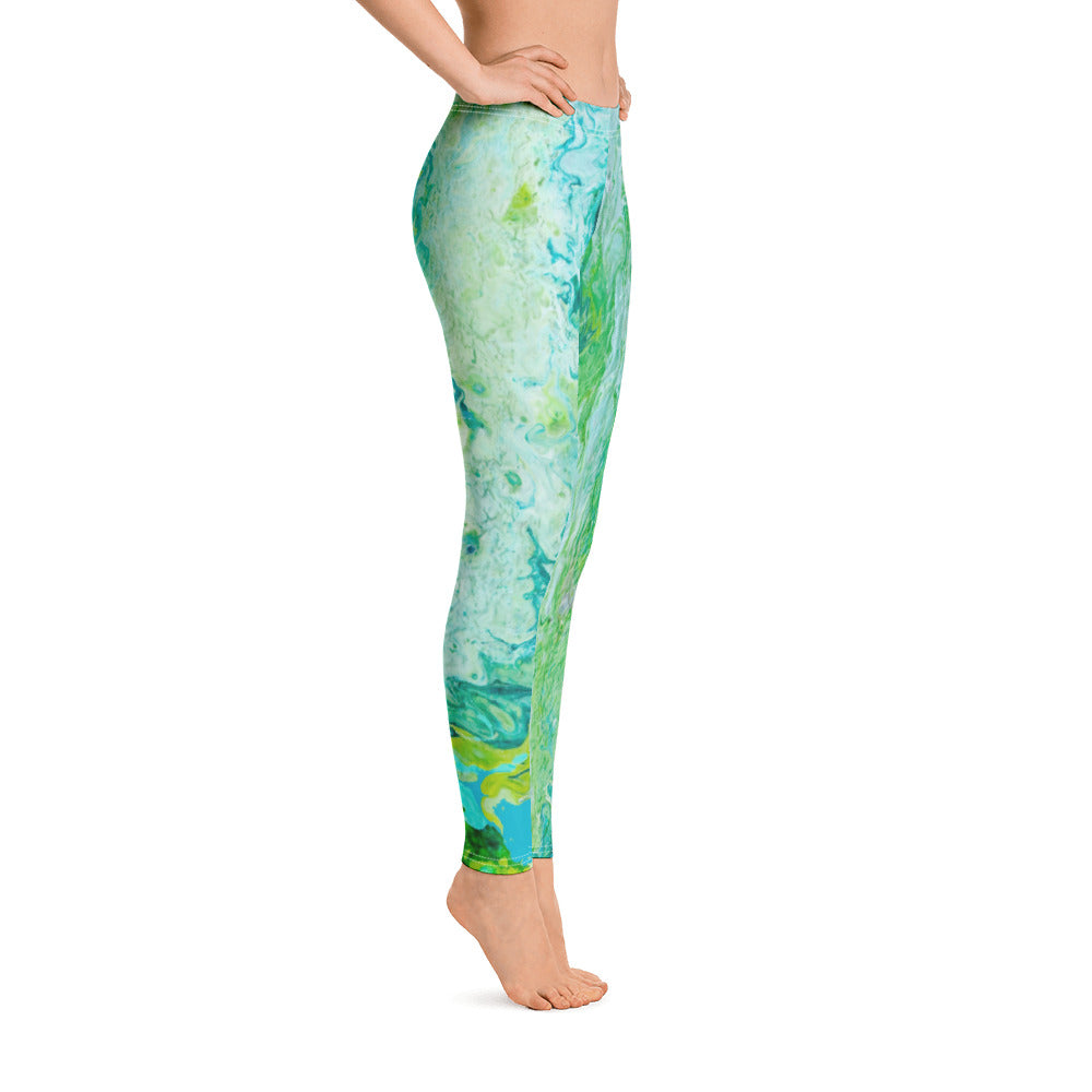 Fluid Greens - Spring Edition | Women's Fine Art Regular-Waist Leggings