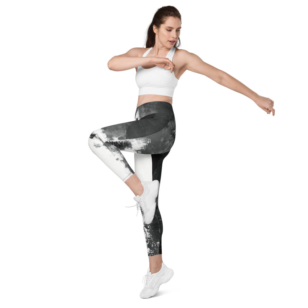 Abstract Woman Black and White | Women's Fine Art High-Waist Leggings