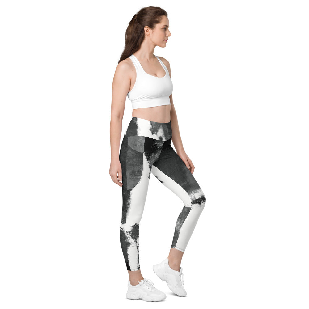 Abstract Woman Black and White | Women's Fine Art High-Waist Leggings