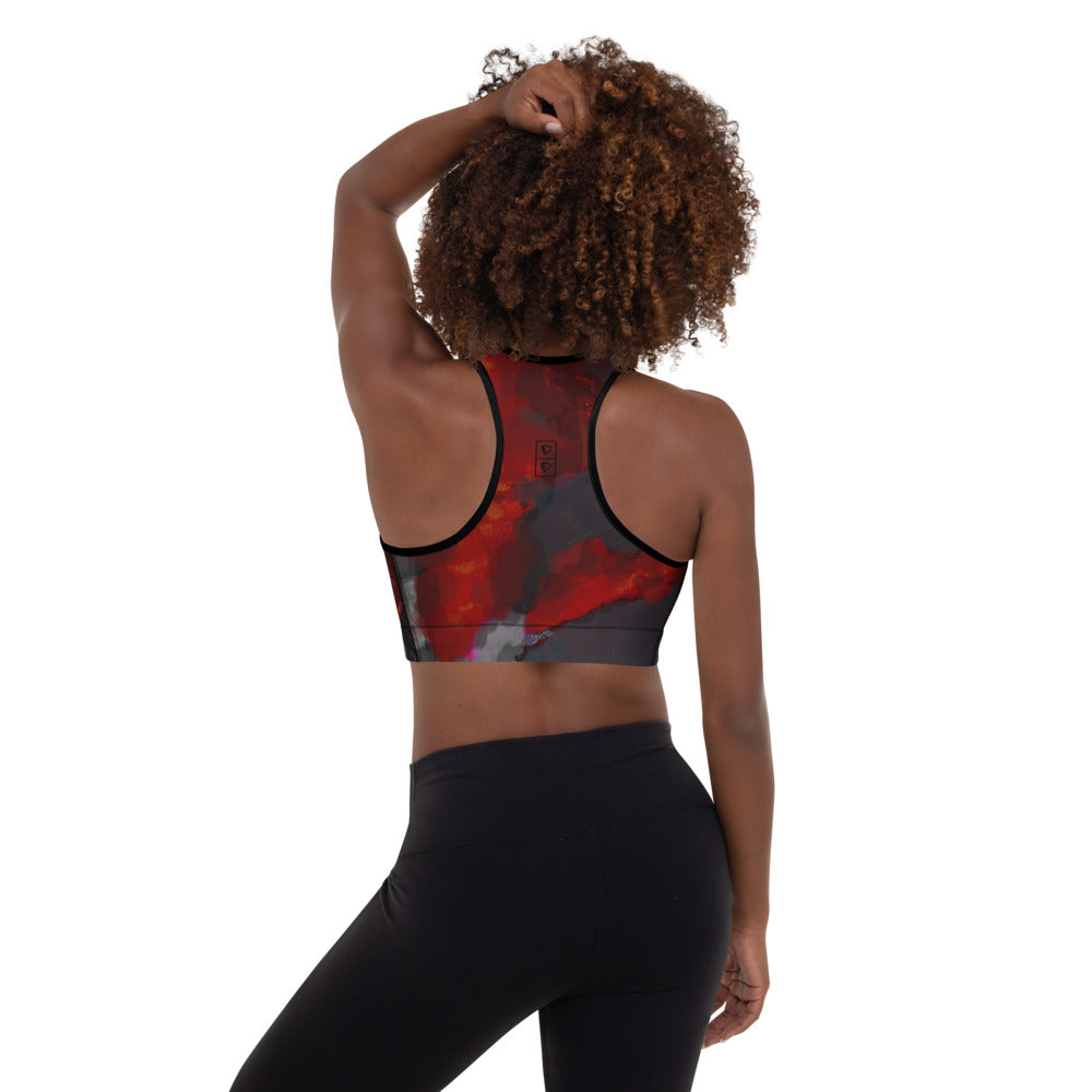 Heart Abstract | Women's Fine Art Padded Sports Bra