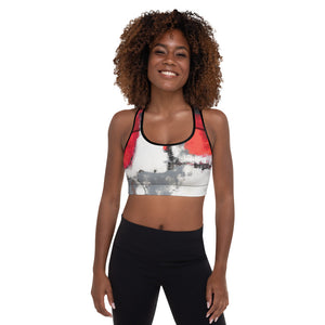 Abstract Woman Black and White | Women's Fine Art Padded Sports Bra