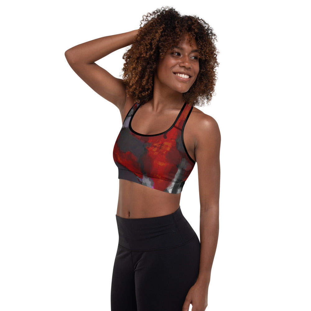 Heart Abstract | Women's Fine Art Padded Sports Bra