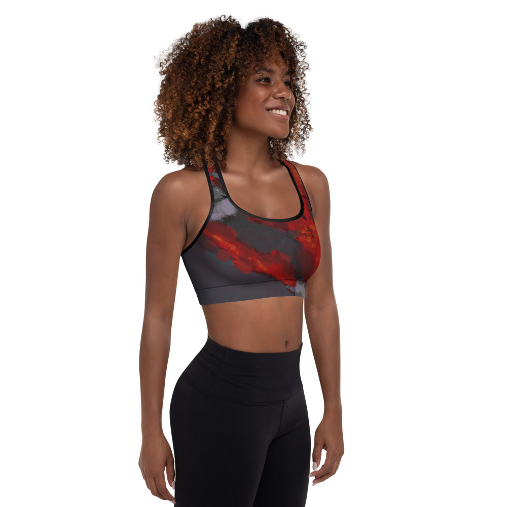 Heart Abstract | Women's Fine Art Padded Sports Bra