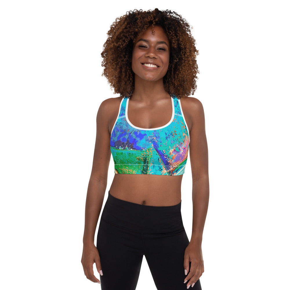 Coral Hearts | Women's Fine Art Padded Sports Bra