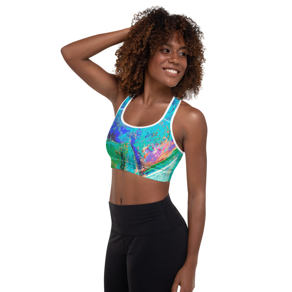 Coral Hearts | Women's Fine Art Padded Sports Bra