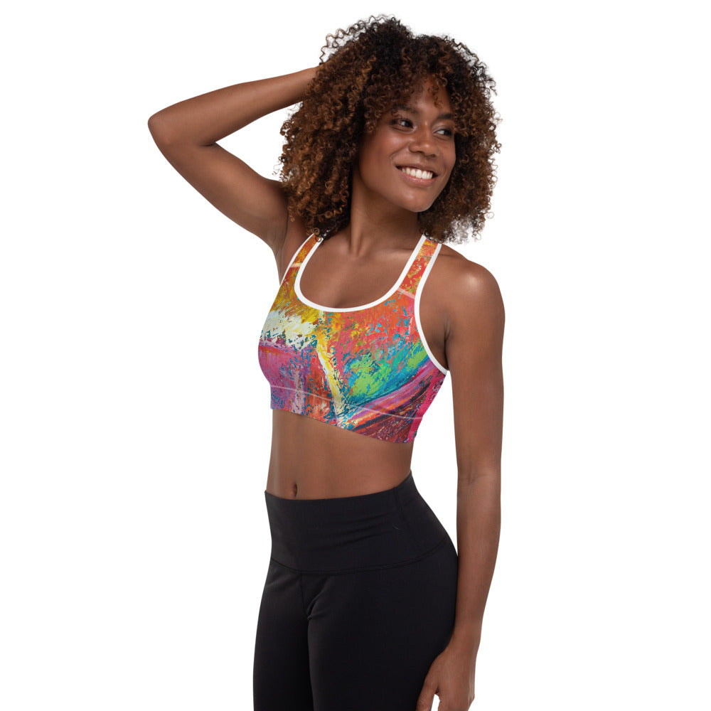 Coral Hearts | Women's Fine Art Padded Sports Bra