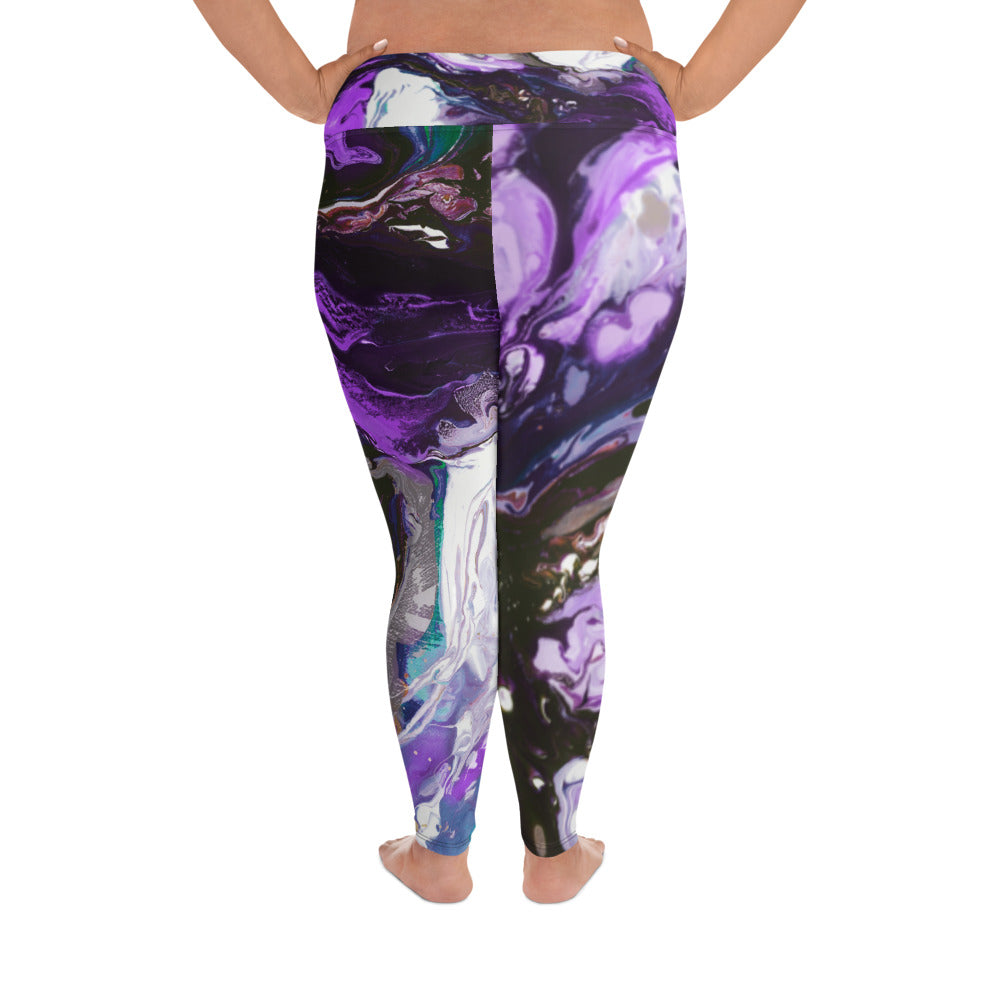 Fluid Purple | Women's Fine Art High-Waist Leggings