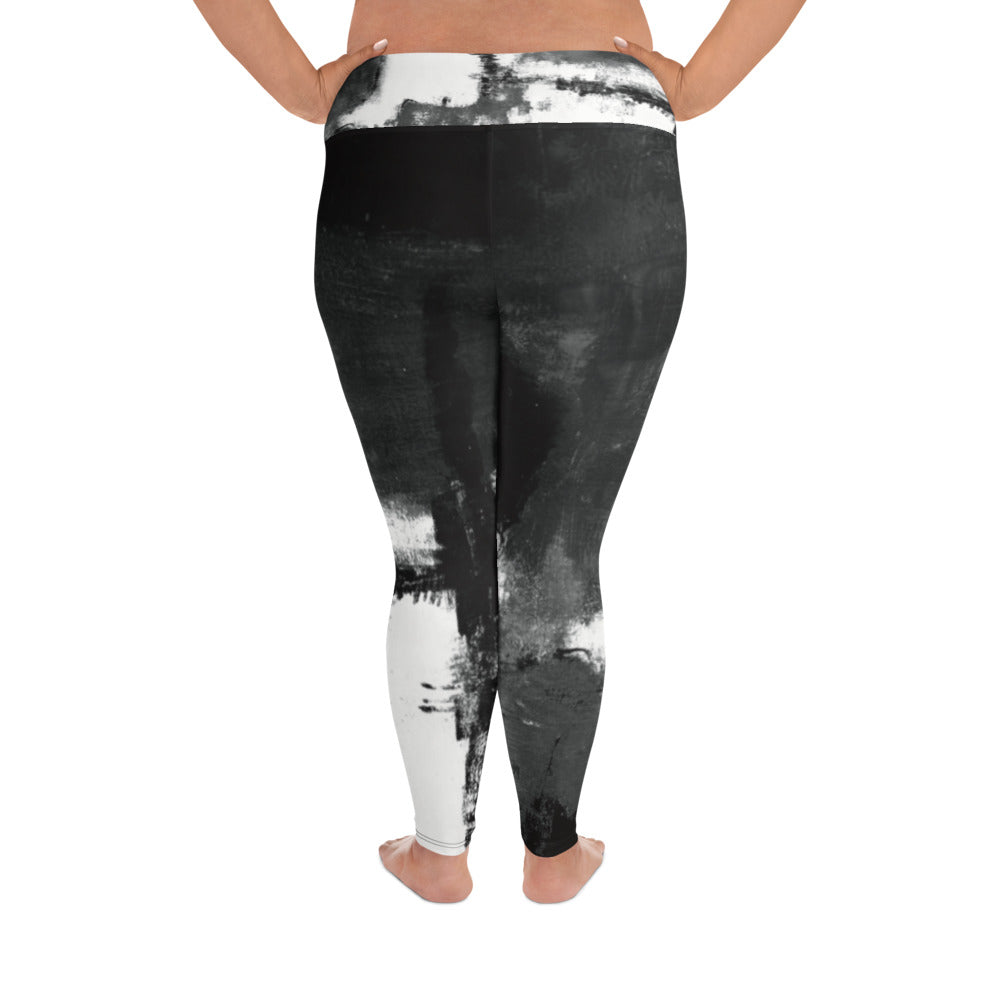 Abstract Woman Black and White | Women's Fine Art High-Waist Leggings