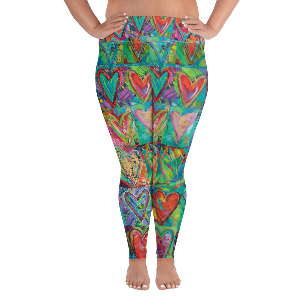 Hearts without Borders | Women's Fine Art High-Waist Leggings