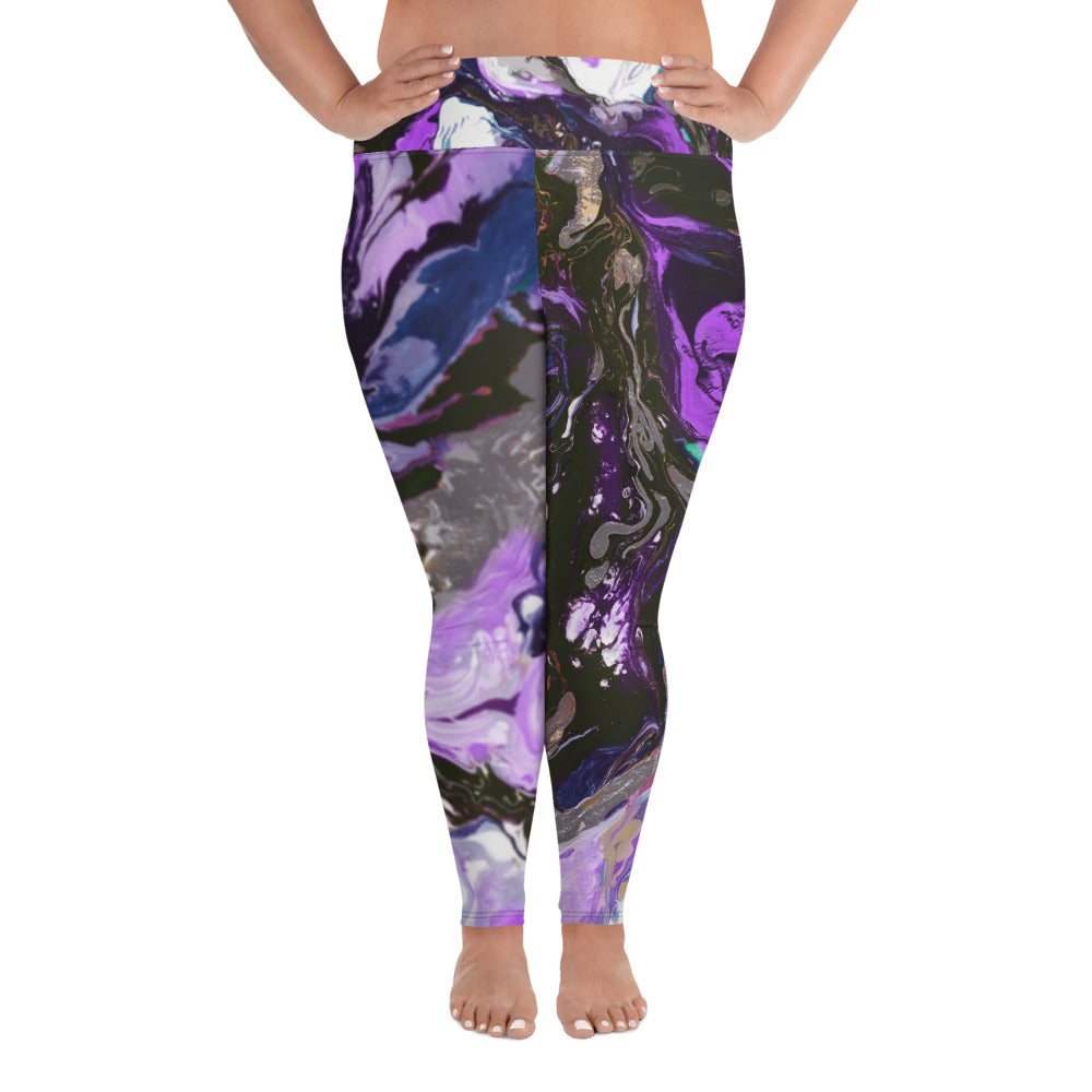 Fluid Purple | Women's Fine Art High-Waist Leggings