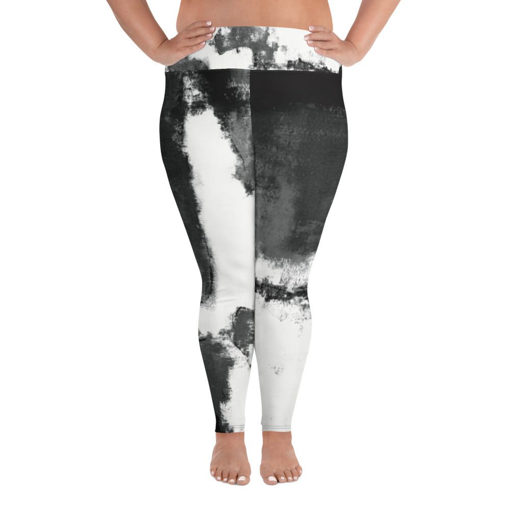 Abstract Woman Black and White | Women's Fine Art High-Waist Leggings