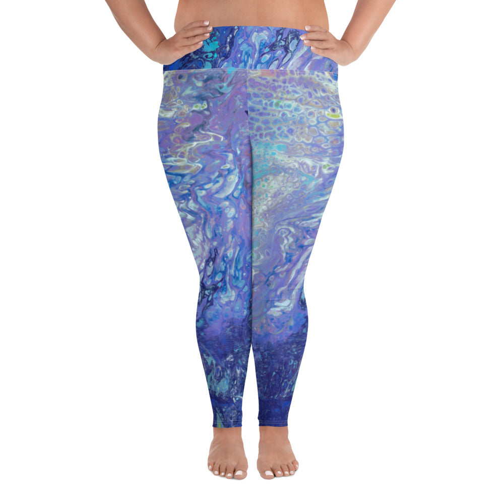 Fluid Peacock | Women's Fine Art High-Waist Leggings