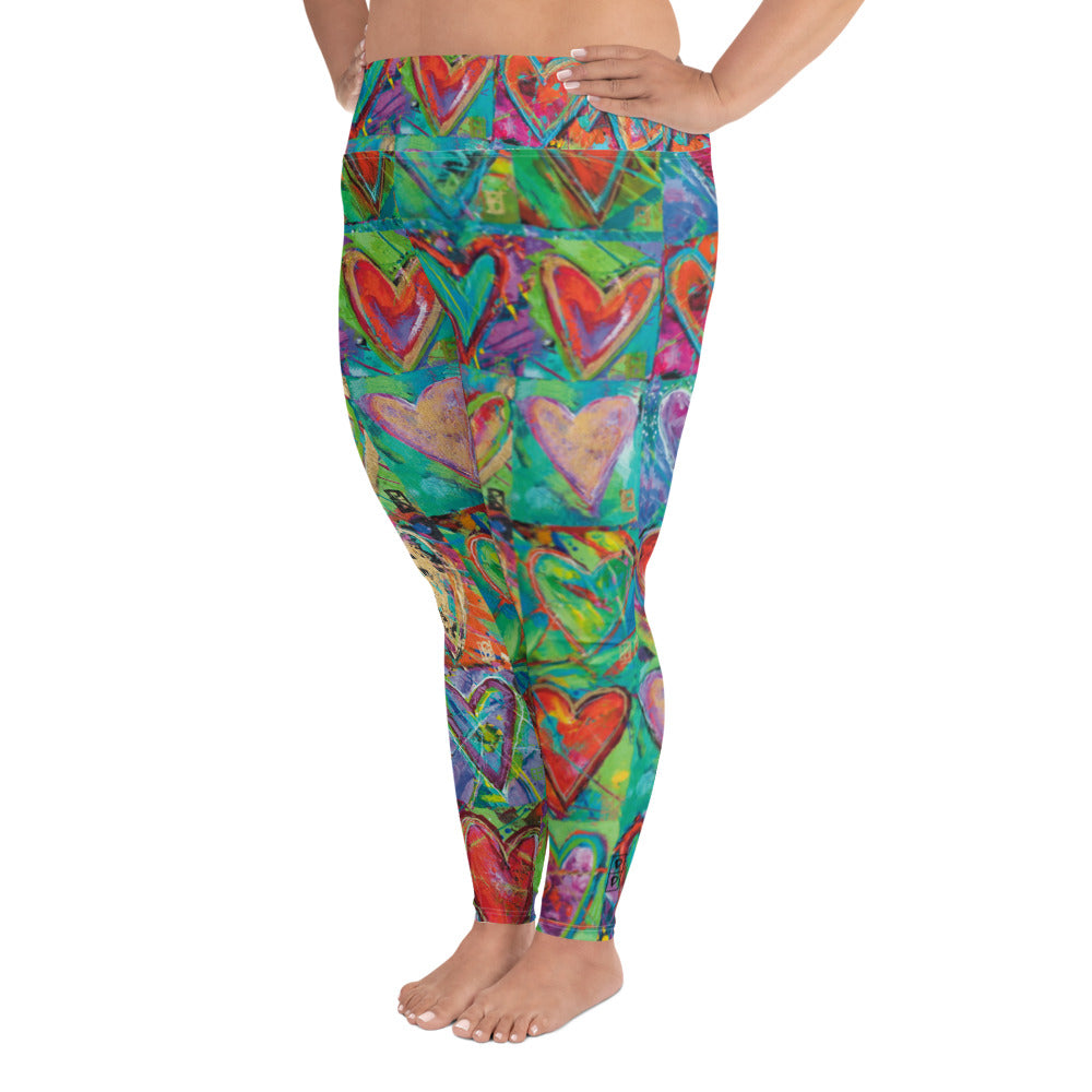 Hearts without Borders | Women's Fine Art High-Waist Leggings