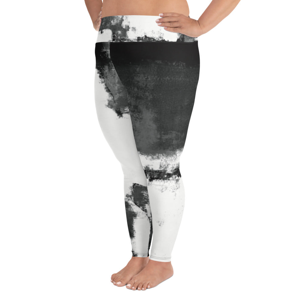 Abstract Woman Black and White | Women's Fine Art High-Waist Leggings