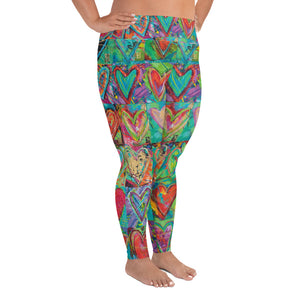 Hearts without Borders | Women's Fine Art High-Waist Leggings