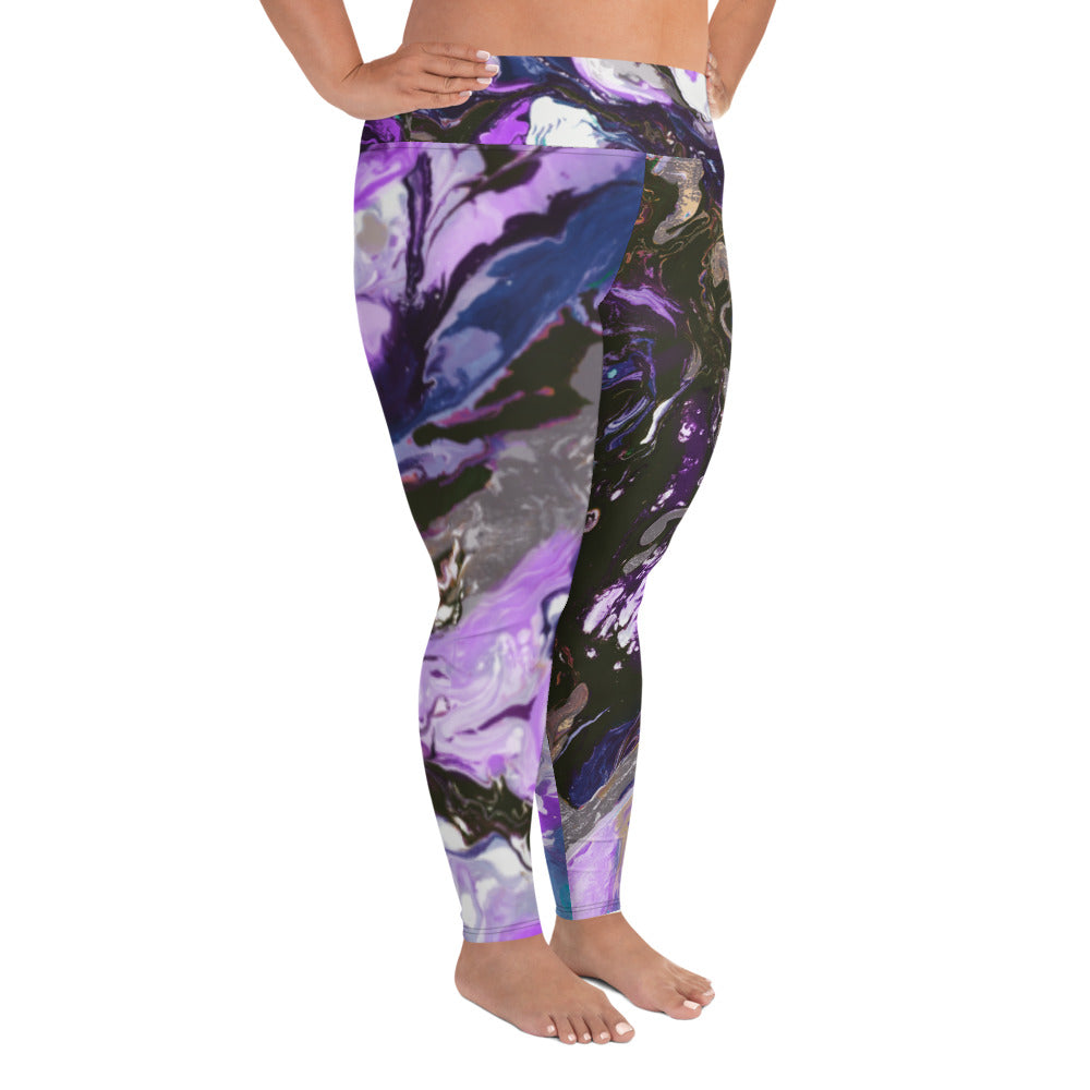 Fluid Purple | Women's Fine Art High-Waist Leggings