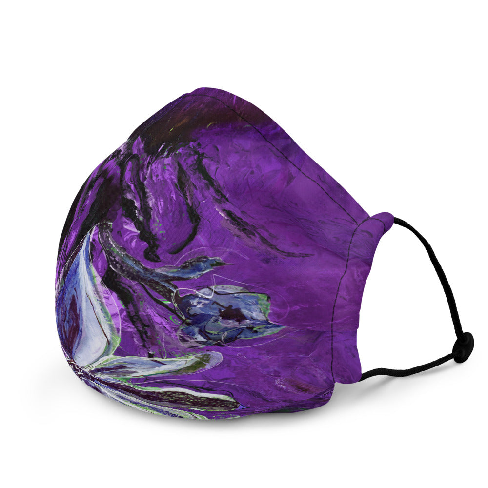 "Purple and Green Flowers SFG" Face Mask