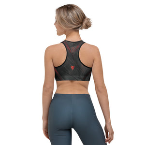 Heart of Color Black with Red Hearts | Women's Fine Art Sports Bra