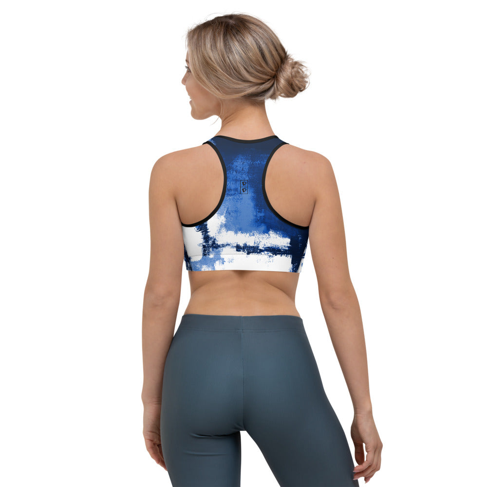 New College Abstract Woman, Women's Fine Art Sports Bra