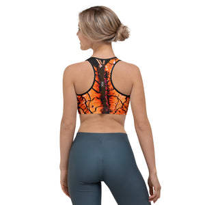 Orange Butterfly | Women's Fine Art Sports Bra