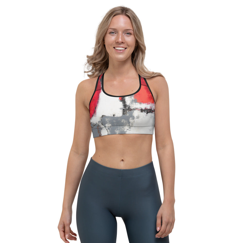 Abstract Woman Black and White | Women's Fine Art Sports Bra