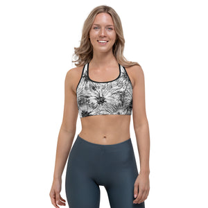 Black & White Splatter | Women's Fine Art Sports Bra