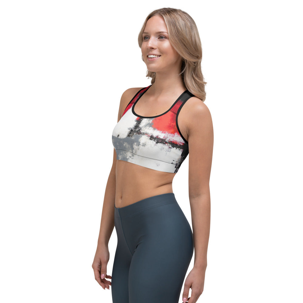 Abstract Woman Black and White | Women's Fine Art Sports Bra