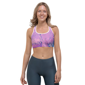 Coral Heart Light Magenta | Women's Fine Art Sports Bra