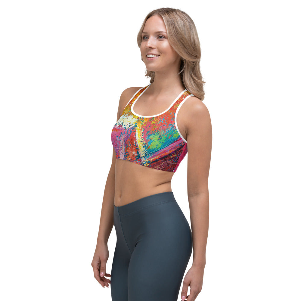 Coral Hearts | Women's Fine Art Sports Bra