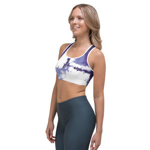 Abstract Woman Olive and Very Peri | Women's Fine Art Sports Bra