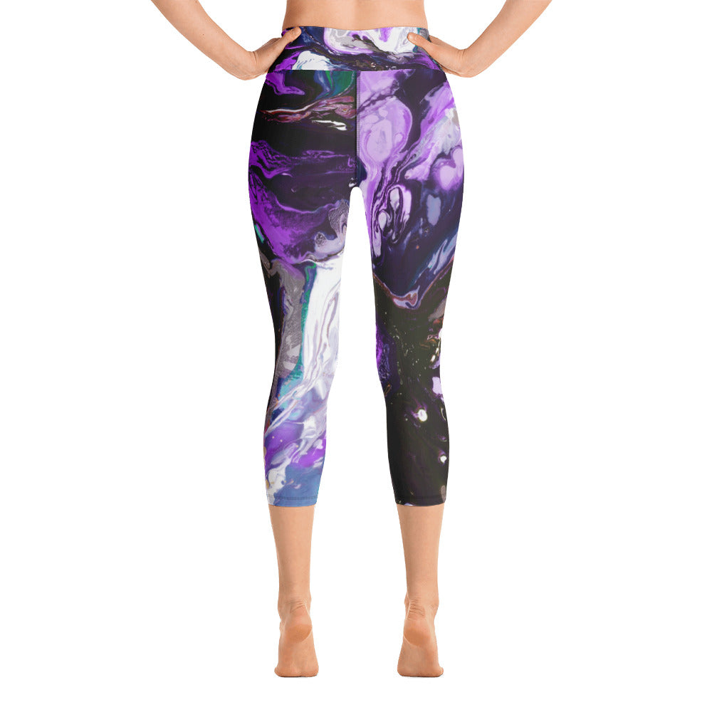 Fluid Purple | Women's Fine Art High-Waist Capris