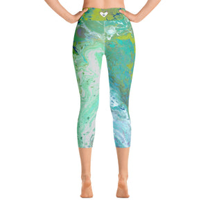 Fluid Lime BBBS | Women's Fine Art High-Waist Capris