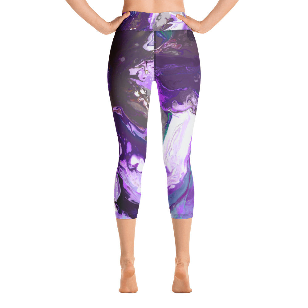 Fluid Purple | Women's Fine Art High-Waist Capris