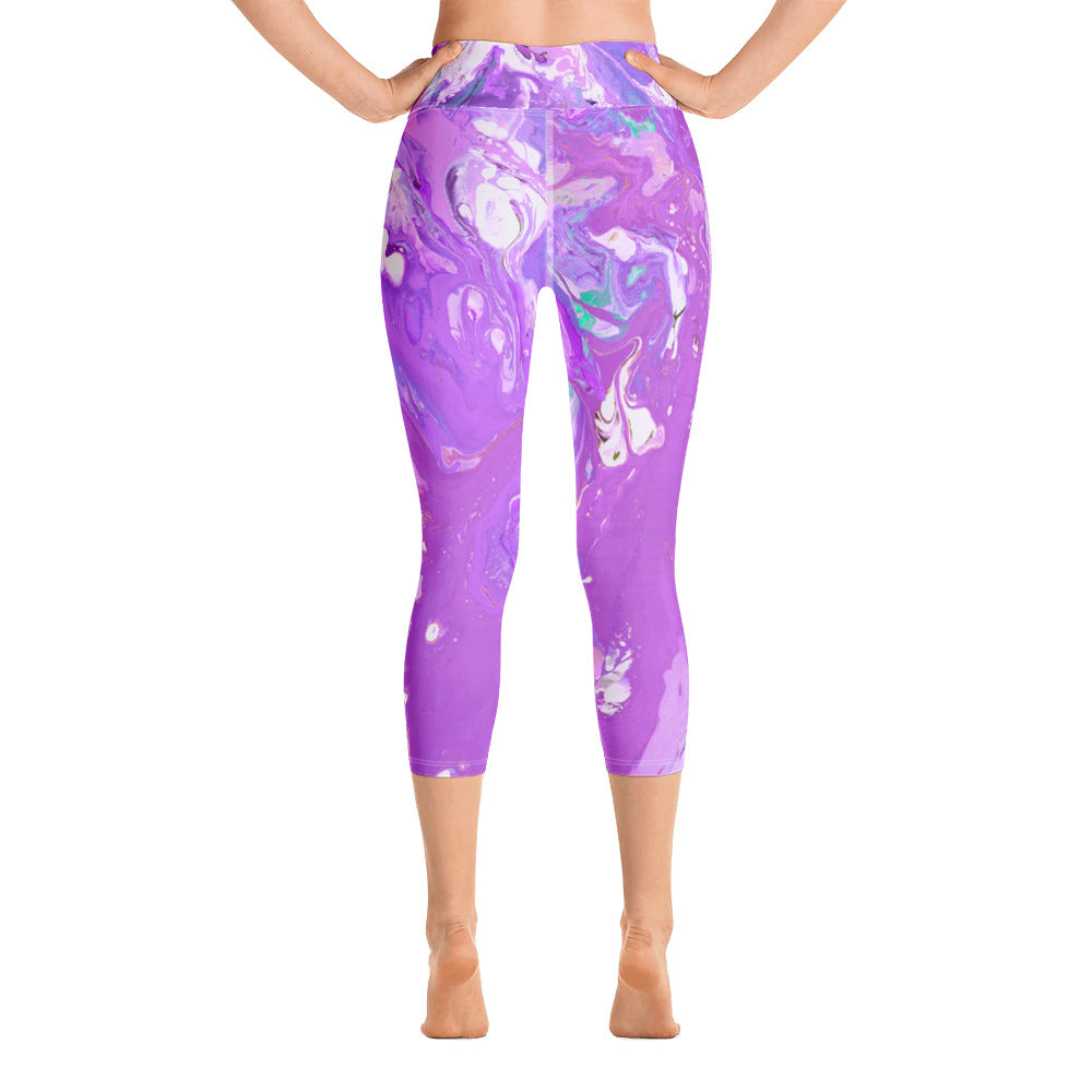 Fluid Purple | Women's Fine Art High-Waist Capris