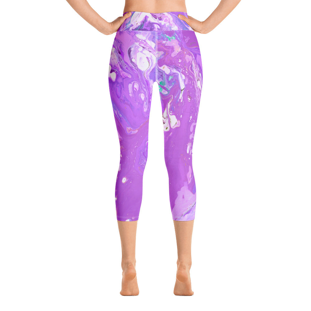 Fluid Purple | Women's Fine Art High-Waist Capris