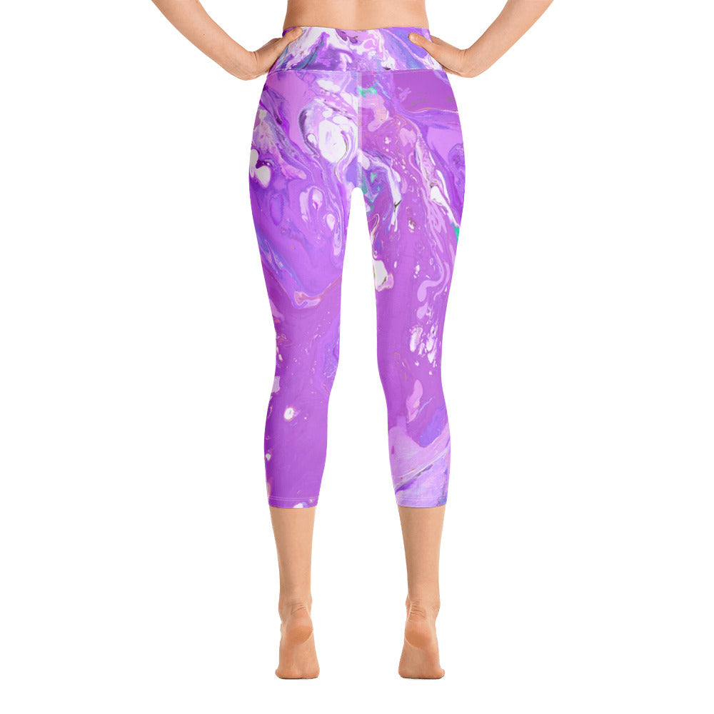 Fluid Purple | Women's Fine Art High-Waist Capris