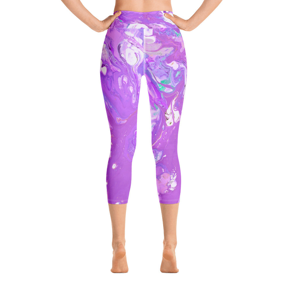 Fluid Purple | Women's Fine Art High-Waist Capris