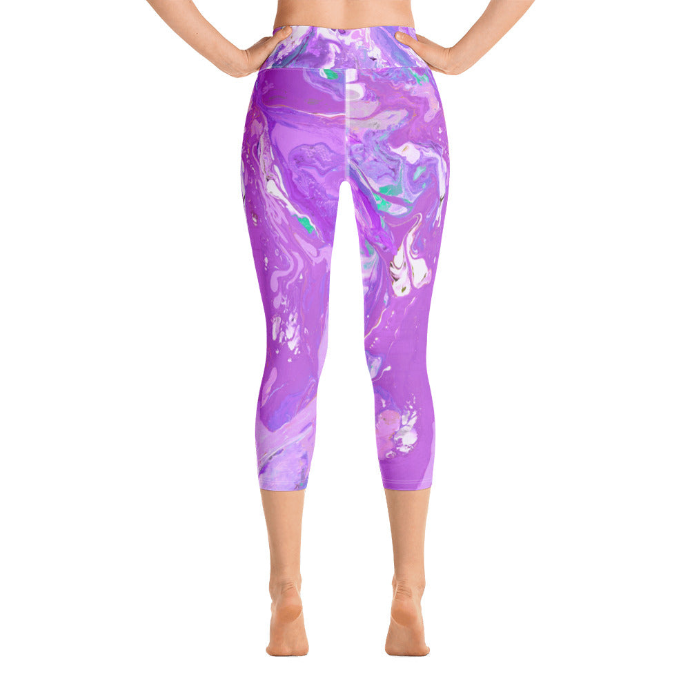 Fluid Purple | Women's Fine Art High-Waist Capris