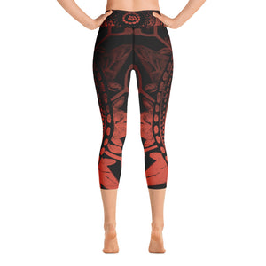 Mandala Rust | Women's Fine Art High-Waist Capris