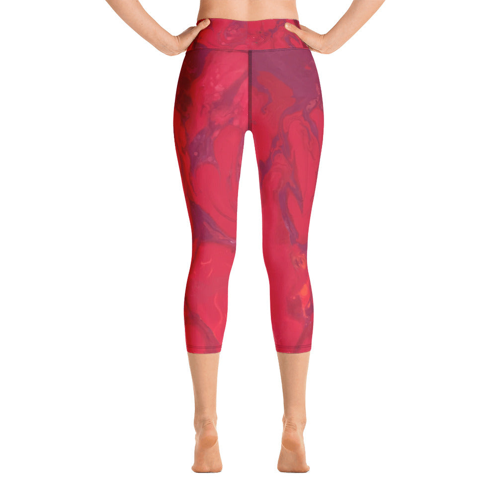 Hibiscus | Women's Fine Art High-Waist Capris