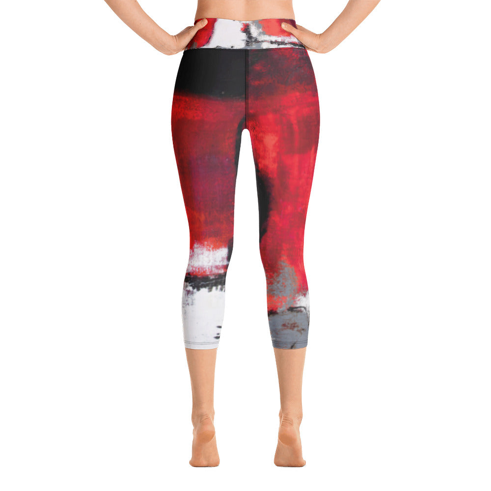 Abstract Woman Black and White | Women's Fine Art High-Waist Capris
